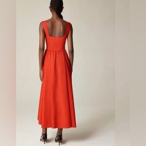 J.Crew sweetheart midi dress poplin skirt flowy summer resort wear size xxs